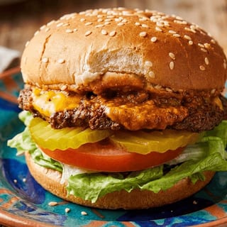 Junior Chili Cheeseburger — 1 junior patty, approx. 4 tbsp chili; 1 cheese slice