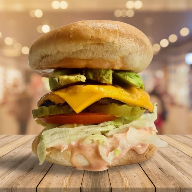 Junior Avocado Cheeseburger Combo.