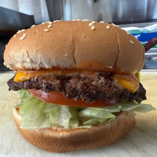 Quarter-Pound Cheeseburger — 1 quarter-pound patty; 1 cheese slice